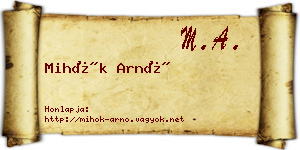 Mihók Arnó névjegykártya